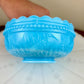 Vintage L.G. Wright Stork In Rushes Blue Milk Glass Bowls (Set of 4)