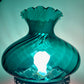 Green Swirl Glass Hurricane Lamp Shade | Glass Shade