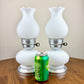Pair Vintage White Milk Glass Lamps | Vintage Lamps