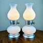 Pair Vintage White Milk Glass Lamps | Vintage Lamps