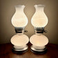 Pair Vintage White Milk Glass Lamps | Vintage Lamps