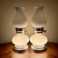 Pair Vintage White Milk Glass Lamps | Vintage Lamps