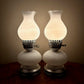 Pair Vintage White Milk Glass Lamps | Vintage Lamps