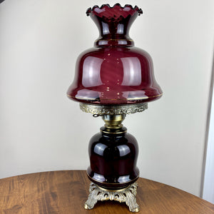 Vintage Purple Amethyst Glass Hurricane Lamp | Vintage Lamp