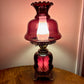 Vintage Purple Amethyst Glass Hurricane Lamp | Vintage Lamp