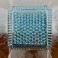 Antique Adams & Co Wildflower Blue Square Plate | EAPG Antique Glass