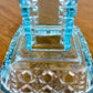 Antique Adams & Co Blue Valencia Waffle High Compote Lidded | EAPG Antique Glass
