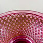 Vintage Fenton Cranberry Opalescent Hobnail Hurricane Lamp Marble Base Crystal Prism