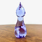 Vintage Purple Lavender Art Glass Cat Figurine