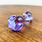 Vintage Purple Lavender Art Glass Cat Figurine