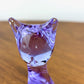 Vintage Purple Lavender Art Glass Cat Figurine