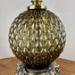 Vintage Smoked Diamond Quilt Glass Table Lamp | Vintage Lamp