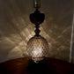 Vintage Smoked Diamond Quilt Glass Table Lamp | Vintage Lamp