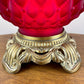 Vintage Ruby Red Satin Diamond Quilt Glass Nightlight Lamp