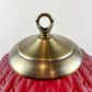 Vintage Ruby Red Satin Diamond Quilt Glass Nightlight Lamp