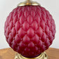 Vintage Ruby Red Satin Diamond Quilt Glass Nightlight Lamp