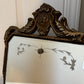 Art Deco Etched Floral Dot Leaves Beveled Glass Ornate Wood Frame Wall Mirror 26"