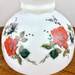Red Black Gray Roses Milk Glass Hurricane Shade | Glass Shade