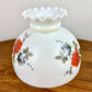 Red Black Gray Roses Milk Glass Hurricane Shade | Glass Shade