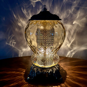 Vintage Amber Optic Glass Nightlight Lamp