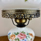 Vintage Pinkish Red Blue Floral Milk Glass Hurricane Lamp | Vintage Lamp