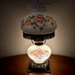 Vintage Pinkish Red Blue Floral Milk Glass Hurricane Lamp | Vintage Lamp