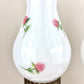 Pair Vintage Pink Floral Milk Glass Lamps 15.25" Each | Vintage Lamps