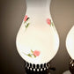 Pair Vintage Pink Floral Milk Glass Lamps 15.25" Each | Vintage Lamps