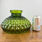 Vintage Green Diamond Quilt Glass Hurricane Lamp Shade
