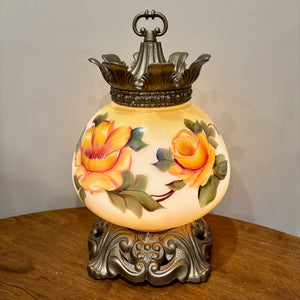 Vintage Yellow Rose Milk Glass Nightlight Lamp