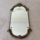 Antique July 16, 1928 Etched Glass Ornate Wood Frame Wall Mirror | Vintage Mirror