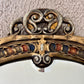 Antique July 16, 1928 Etched Glass Ornate Wood Frame Wall Mirror | Vintage Mirror