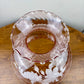 Large Pink Swirl Glass White Floral Hurricane Lamp Shade