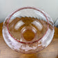 Large Pink Swirl Glass White Floral Hurricane Lamp Shade