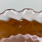 Large Pink Swirl Glass White Floral Hurricane Lamp Shade