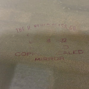 Art Deco October 8, 1932 Floral Dot Leaves Etched Glass Ornate Frame Wall Mirror