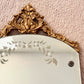 Art Deco October 8, 1932 Floral Dot Leaves Etched Glass Ornate Frame Wall Mirror