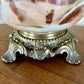 Antique Pink Scenic Home People Milk Glass Hurricane Lamp