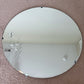 Vintage June 1947 Frameless Beveled Floral Etched Round Wall Mirror 23.75" | Vintage Mirror
