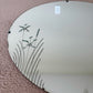 Vintage June 1947 Frameless Beveled Floral Etched Round Wall Mirror 23.75" | Vintage Mirror