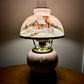 Antique Pink Scenic Home People Milk Glass Hurricane Lamp