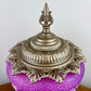 Vintage Purple Red Rose Milk Glass Nightlight Lamp