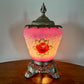 Vintage Purple Red Rose Milk Glass Nightlight Lamp