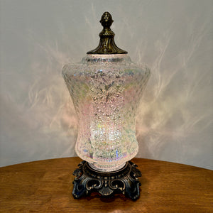 Vintage Textured Iridescent Glass Nightlight Lamp