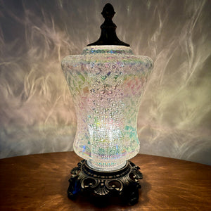 Vintage Textured Iridescent Glass Nightlight Lamp
