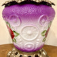 Vintage Purple Red Rose Milk Glass Nightlight Lamp
