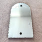 Art Deco Frameless Scalloped Edge Etched Leaves Mirror 16"