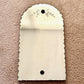 Art Deco Frameless Scalloped Edge Etched Leaves Mirror 16"
