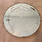 Art Deco Frameless Beveled Etched Grapes Leaves Round Wall Mirror 20" | Vintage Mirror