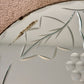 Art Deco Frameless Beveled Etched Grapes Leaves Round Wall Mirror 20" | Vintage Mirror